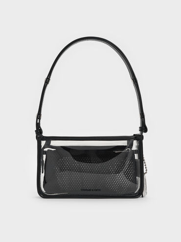 Norah See-Through Mesh Shoulder Bag, Clear, hi-res