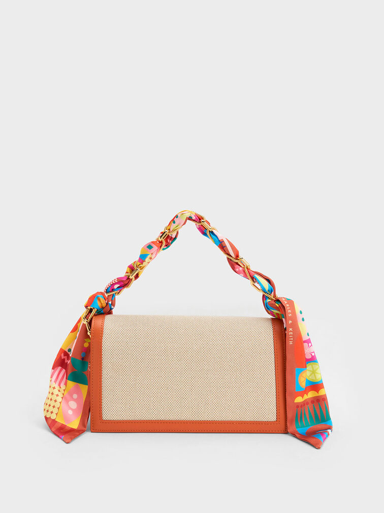 Alcott Scarf Handle Canvas Clutch, , hi-res