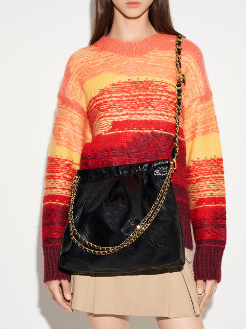 Duo Double Chain Hobo Bag, , hi-res