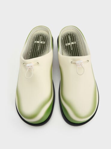 Gradient Wave Slip-On Mules, Green, hi-res