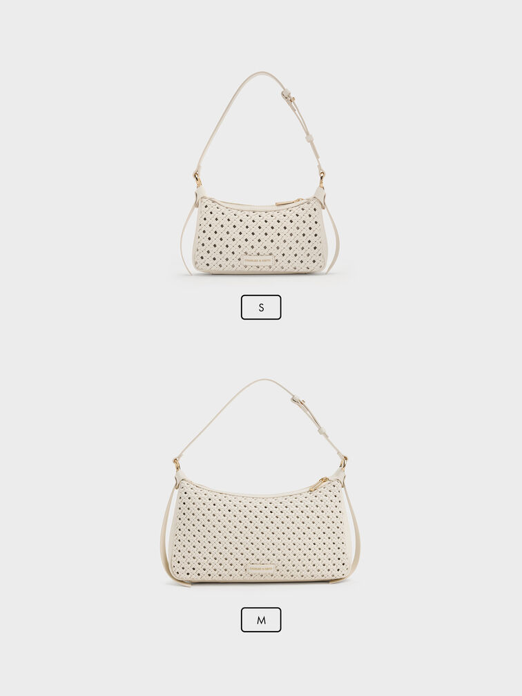 Mini Calla Woven Shoulder Bag, Cream, hi-res