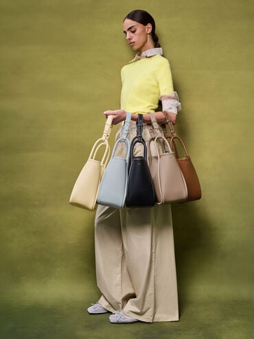 กระเป๋าโท้ทขนาดมินิดีไซน์ขอบรุ่น Lyla, สีโทป, hi-res