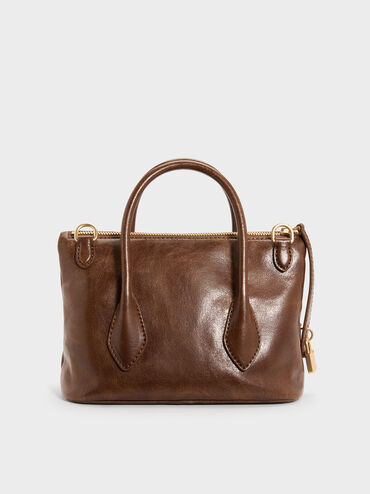 Aveline Front-Flap Crossbody Bag, Pecan Brown, hi-res