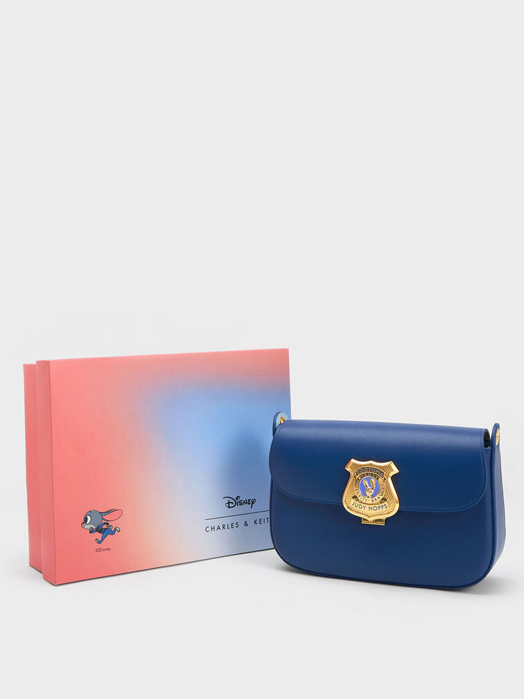 Judy Hopps Metallic Accent Shoulder Bag, Navy, hi-res