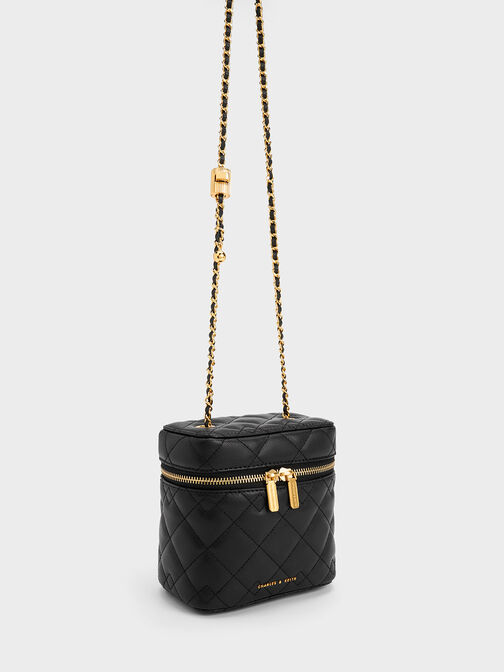 Nezu Quilted Boxy Bag, Black, hi-res