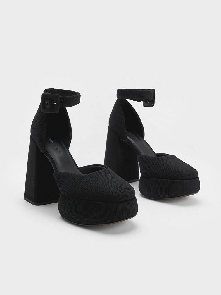 Sinead Woven Buckled D'Orsay Platform Pumps, , hi-res