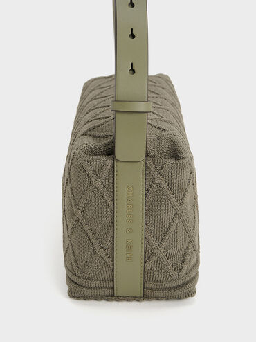 Willa Knitted Shoulder Bag, Khaki, hi-res