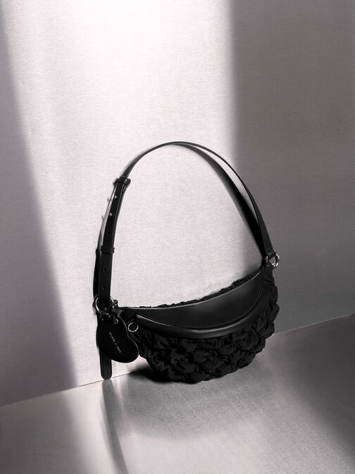 Ruched Nylon Bum Bag, , hi-res
