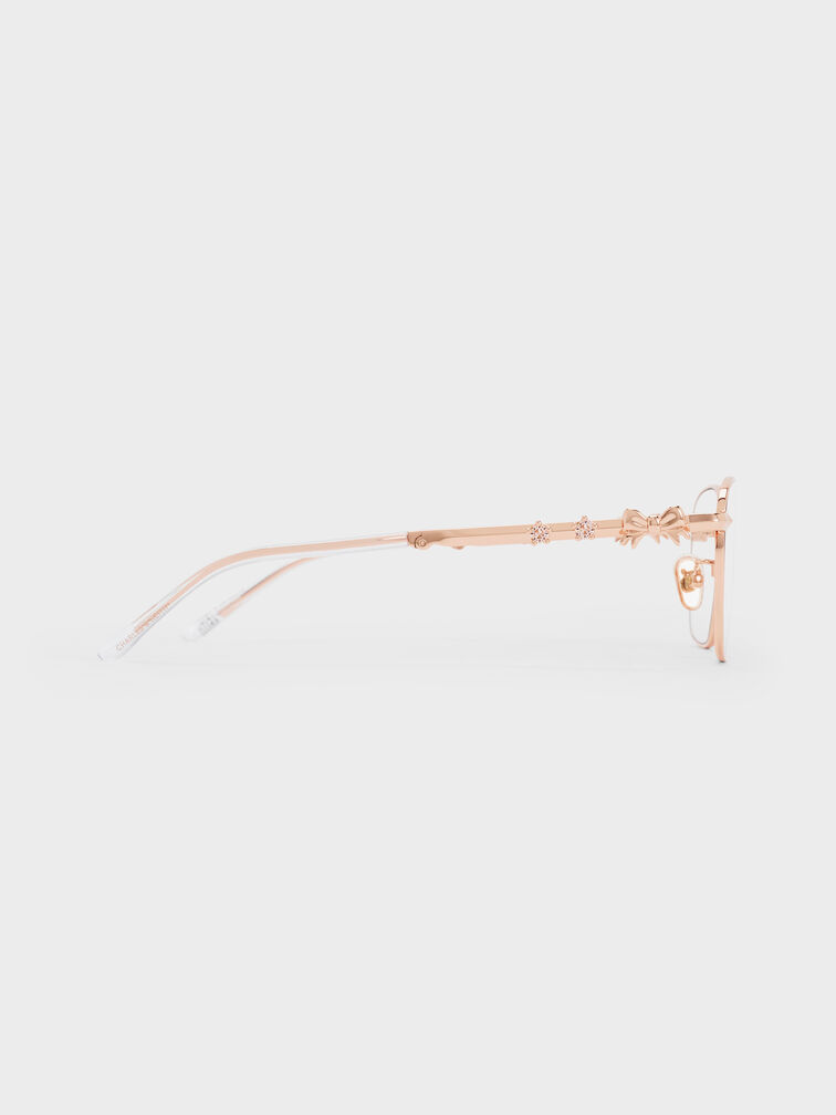 Paige Rectangular Sunglasses, Rose Gold, hi-res
