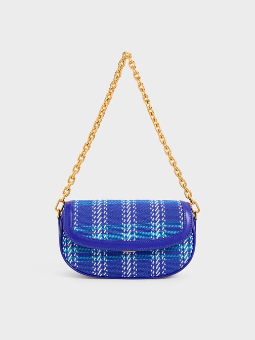 Lillie Tweed Curved Chain Handle Bag, , hi-res