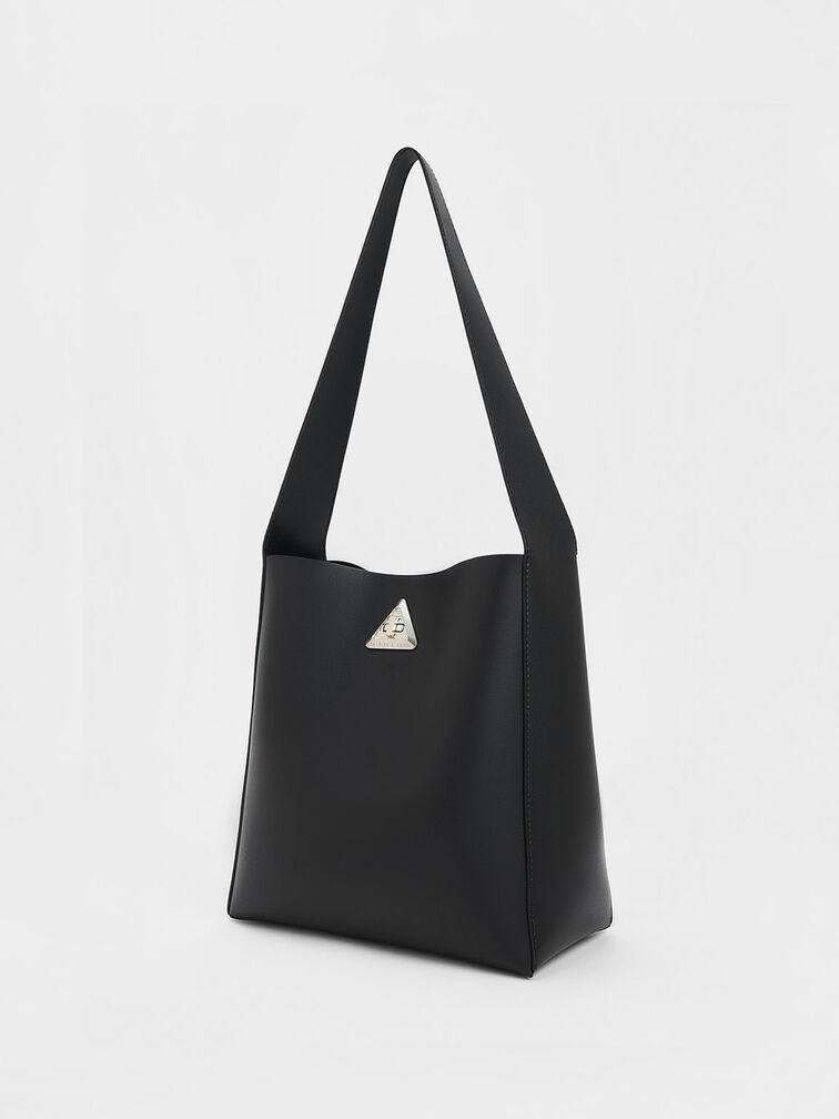 Trice Metallic Accent Large Hobo Bag, Noir, hi-res