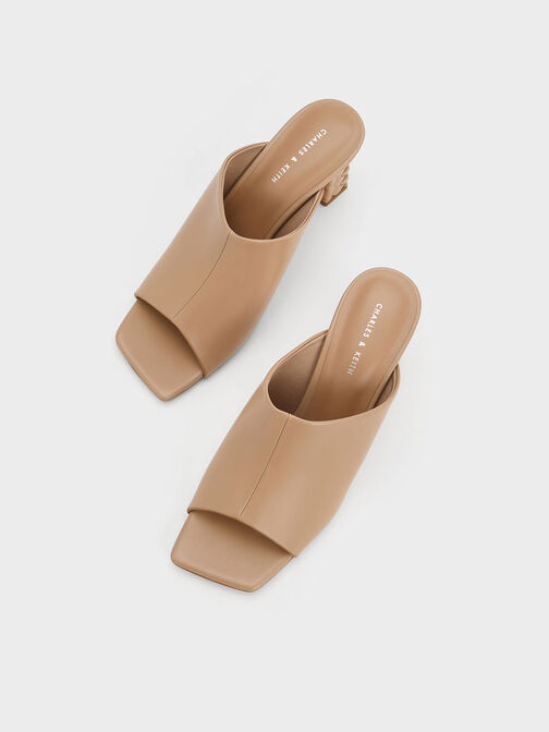 Open Toe Quilted Heel Mules, , hi-res