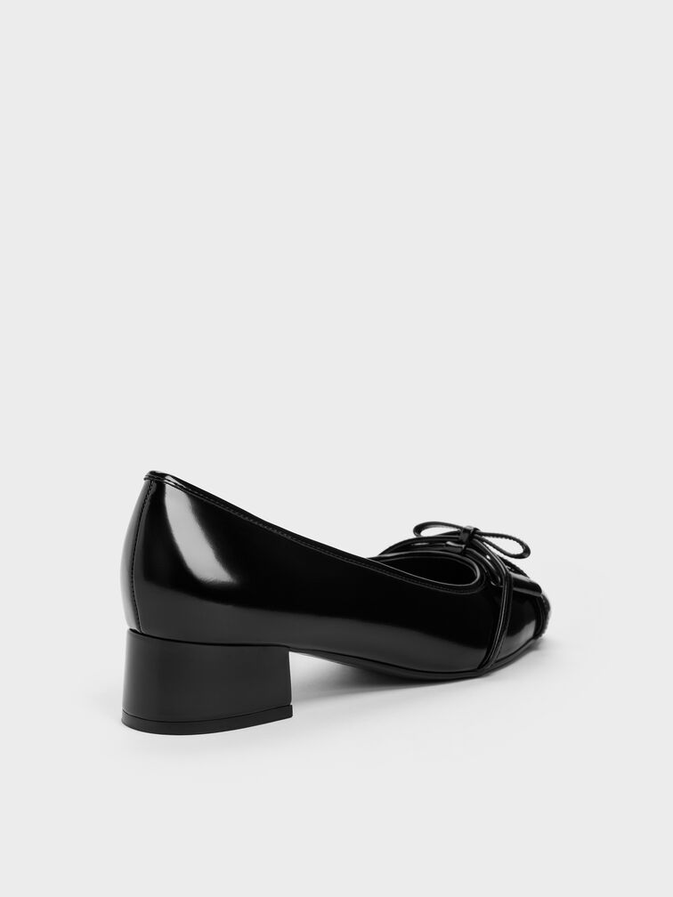 Bettina Double-Bow Pumps, Black Boxed, hi-res