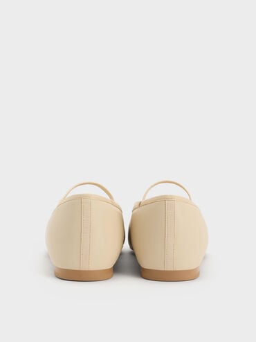 Kelis Rose-Bow Mary Jane Flats, Beige, hi-res