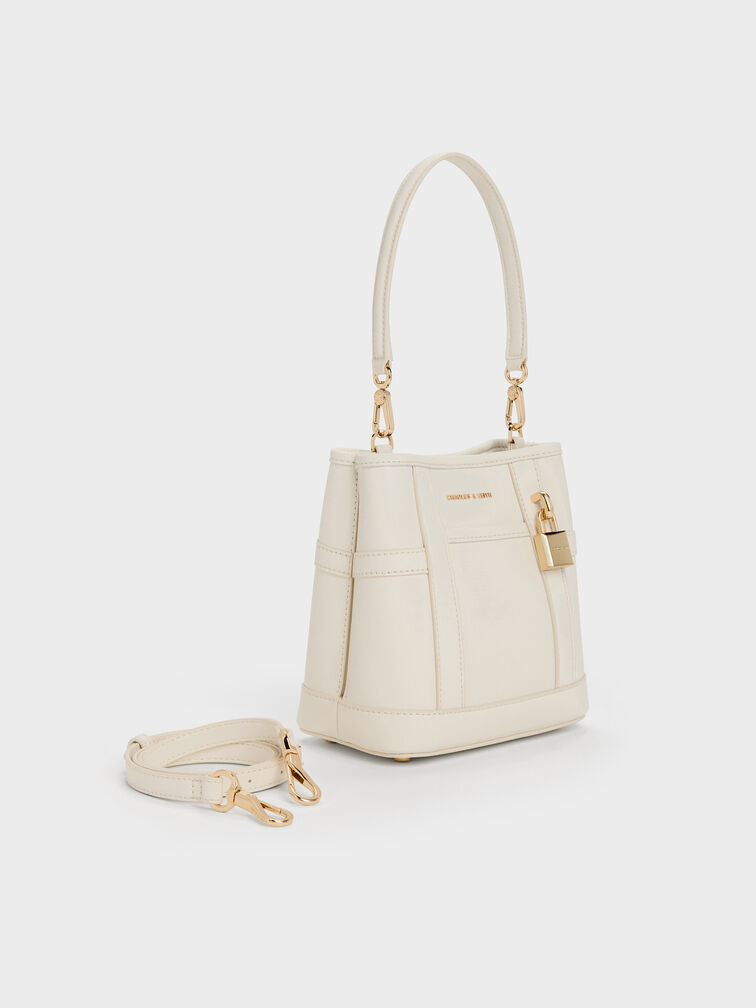 กระเป๋าทรงถังรุ่น Scottie, สีครีม, hi-res