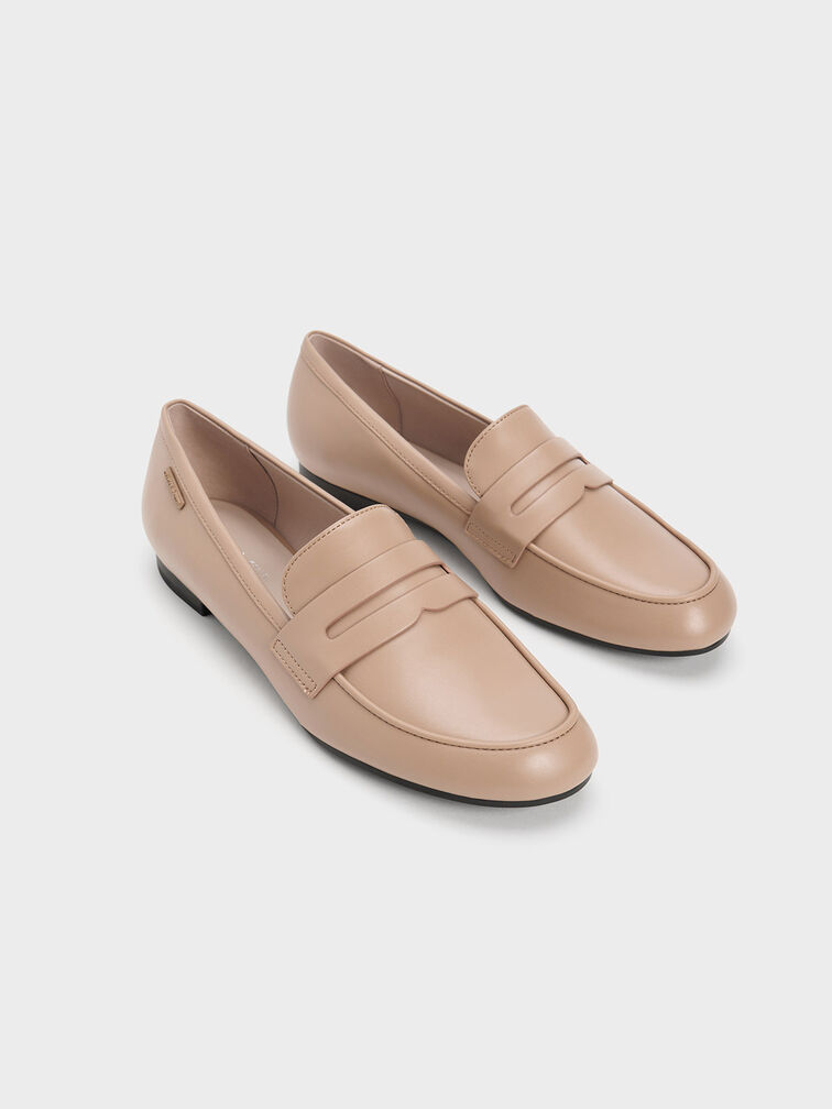 Cut-Out Almond Toe Penny Loafers, , hi-res