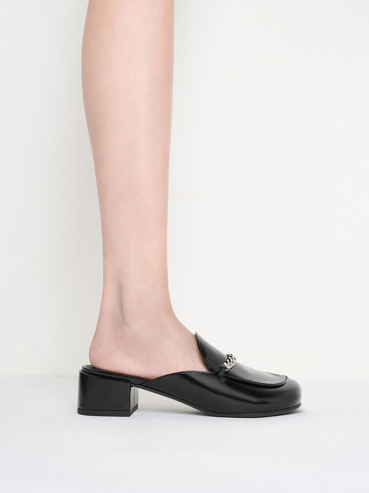 Chain-Link Mules, Black Boxed, hi-res