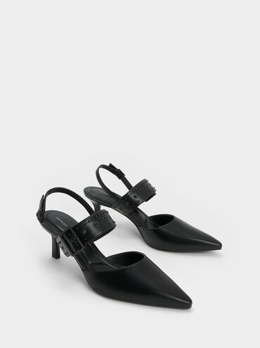 Sepphe Grommet Slingback Pumps, Black, hi-res