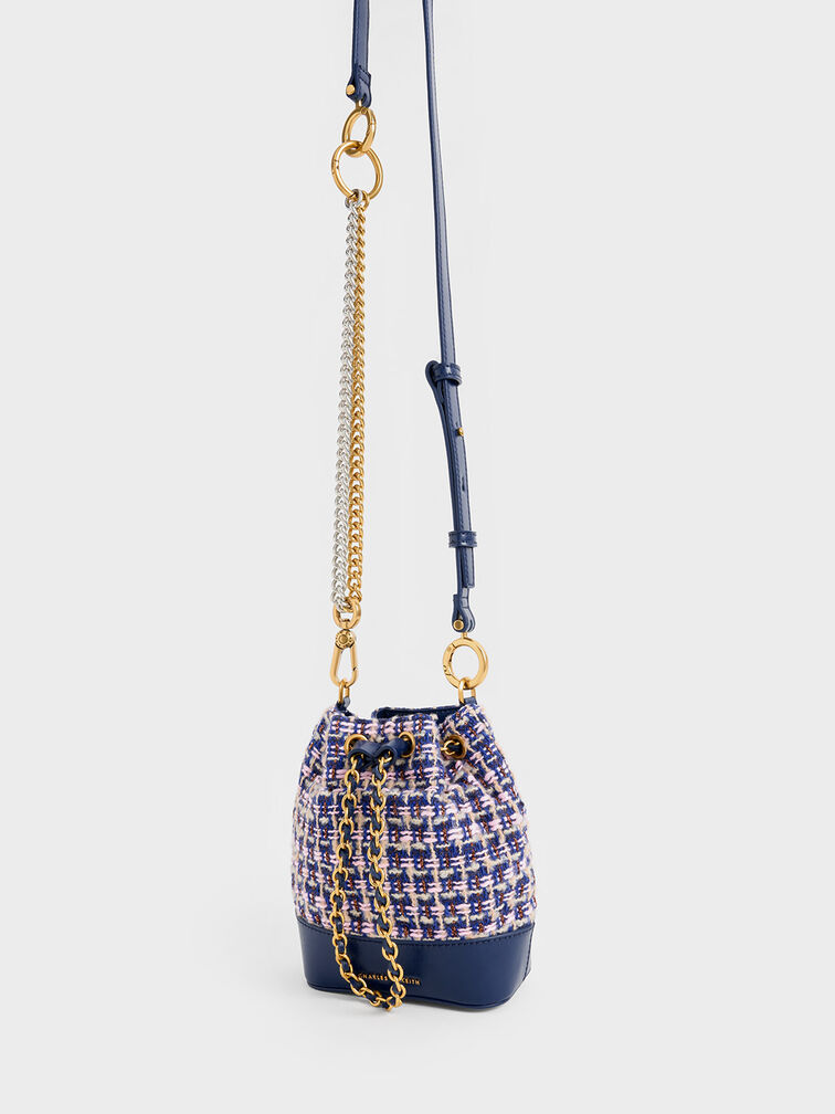 Dancer Tweed Drawstring Bucket Bag, , hi-res