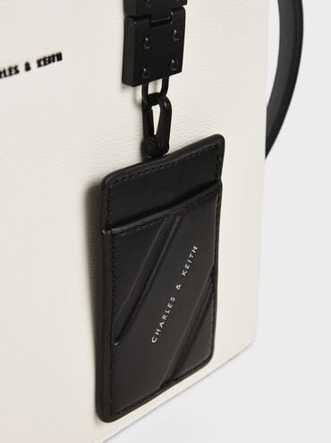 กระเป๋าถือหูจับคู่แบบมีทรงรุ่น Cameron, สีขาว, hi-res