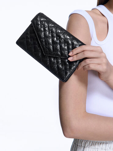 Duo Quilted Envelope Clutch, , hi-res