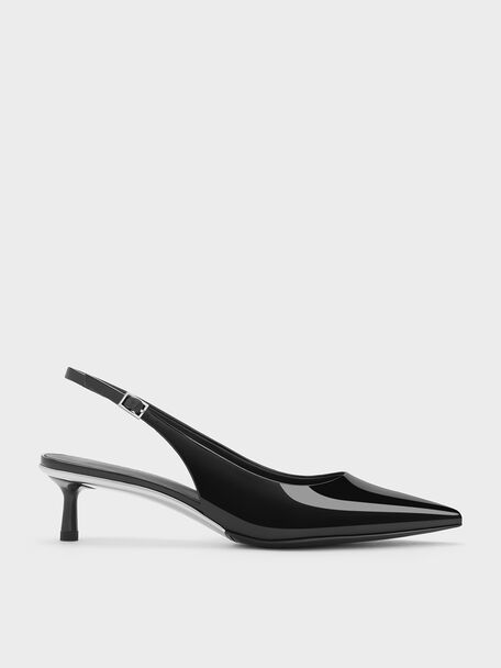 Patent Pointed-Toe Slingback Pumps, , hi-res