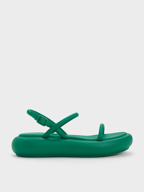 Keiko Padded Flatform Sandals, สีเขียว, hi-res