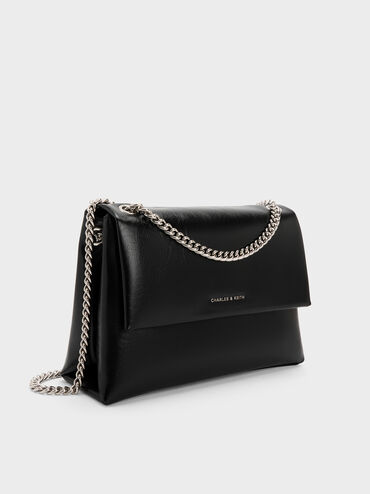 Sianna Chain Shoulder Bag, Noir, hi-res