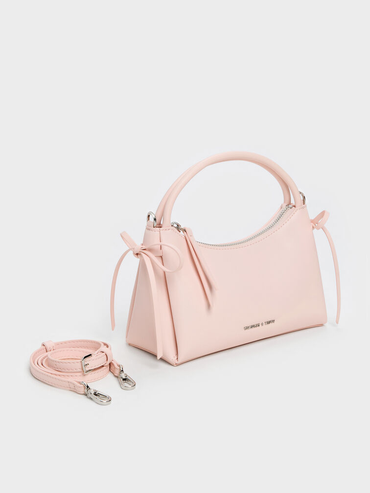 กระเป๋าถือประดับโบว์รุ่น Hazel, สีซอฟต์พิงค์, hi-res