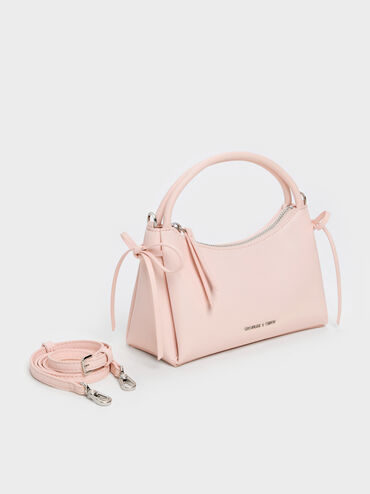 กระเป๋าถือประดับโบว์รุ่น Hazel, สีซอฟต์พิงค์, hi-res