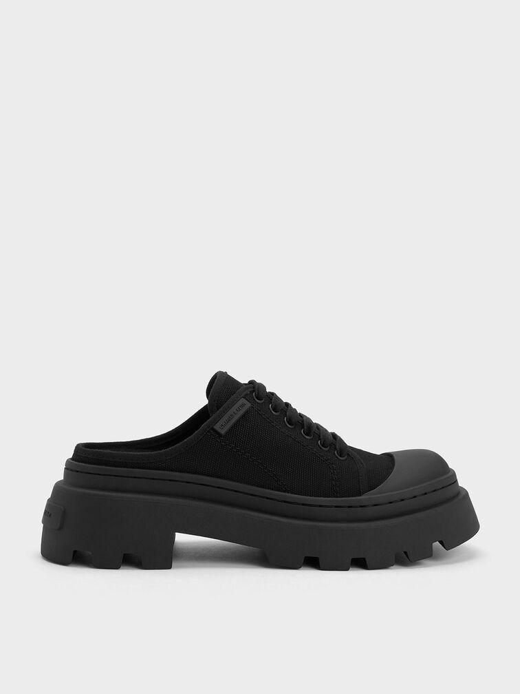 Canvas Backless Sneakers, , hi-res