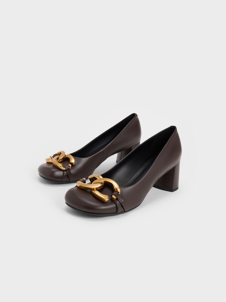 Chunky Metallic Accent Pumps, , hi-res