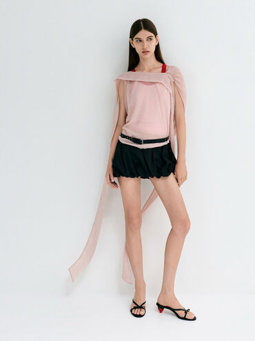 Sonali Bow Strawberry-Heel Mules, Black, hi-res