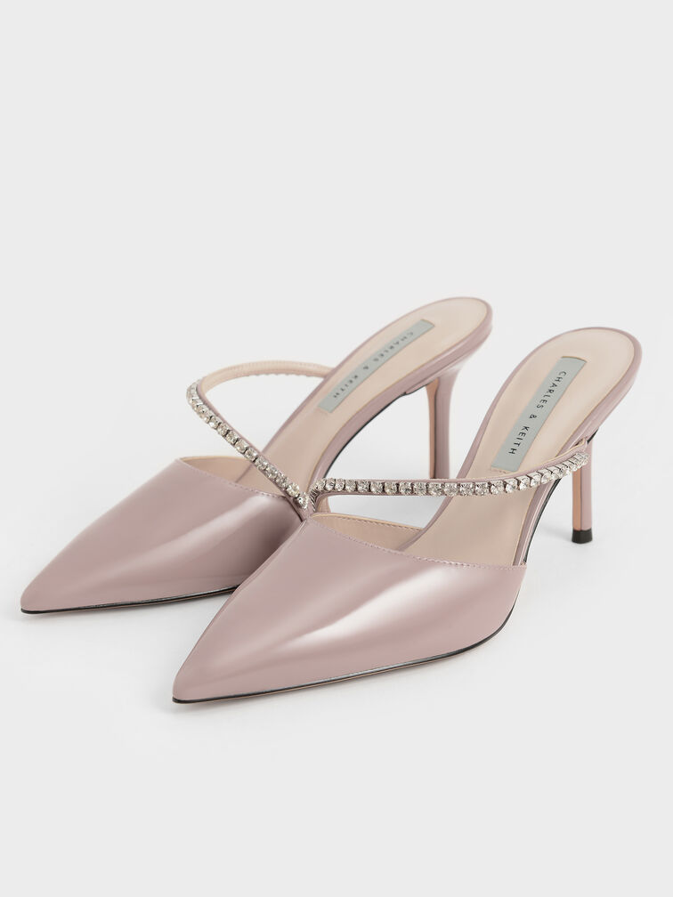 Gem-Encrusted Patent Mules, , hi-res