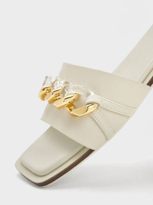 Chunky Chain-Link Slide Sandals, , hi-res