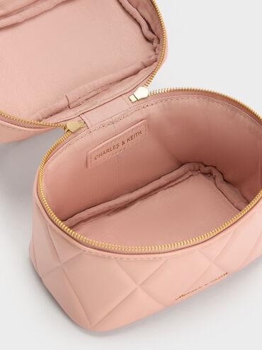 Arwen Quilted Top Handle Vanity Bag, Pink, hi-res