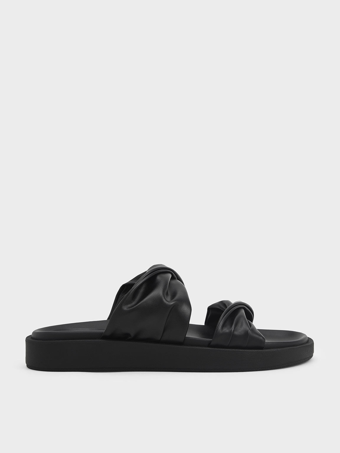 Black slides with straps sales