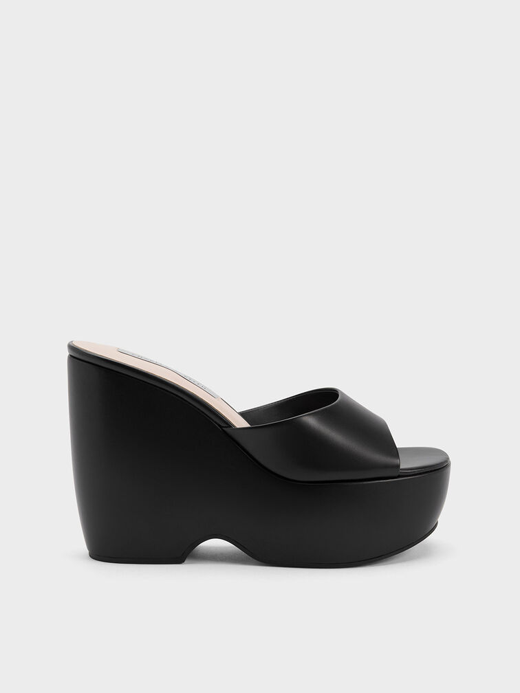 Chunky Platform Wedge Mules, , hi-res