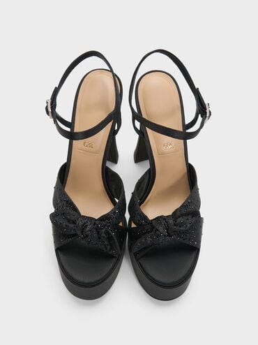 รองเท้าส้นสูงแพลตฟอร์มประดับคริสตัลรุ่น Jayce, สีแบล็คเท็กซ์เจอร์, hi-res