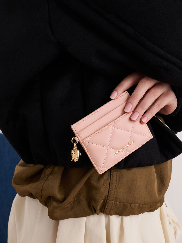 Arrietty Quilted Card Holder, Light Pink, hi-res