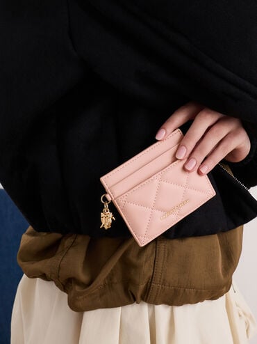 Arrietty Quilted Card Holder, Light Pink, hi-res