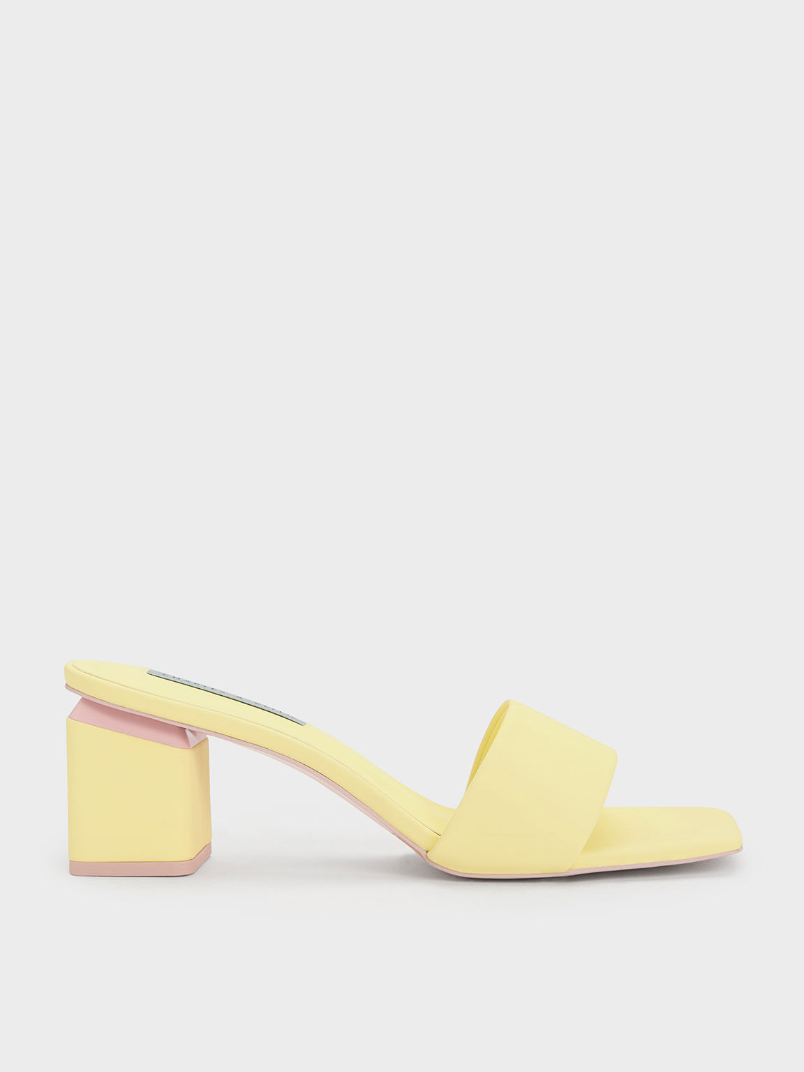 Yellow Square Block Heel Mules CHARLES KEITH TH
