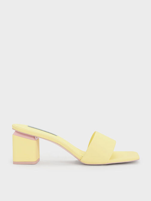 Square Block Heel Mules, , hi-res