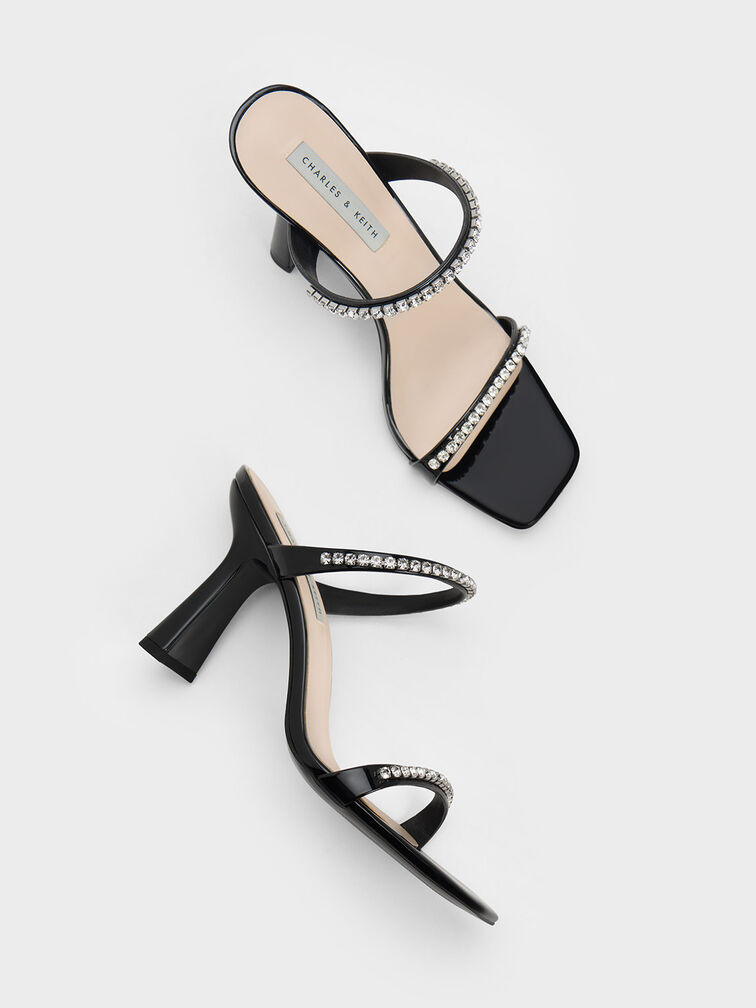 Patent Gem-Encrusted Heeled Sandals, , hi-res