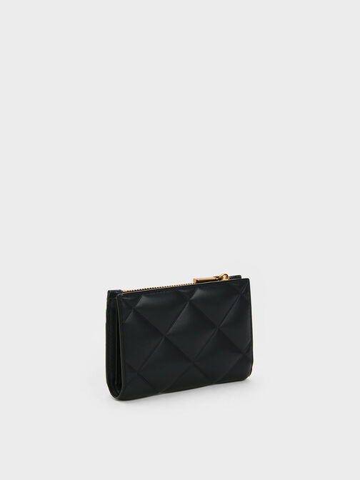 Gemma Quilted Card Holder, Black, hi-res