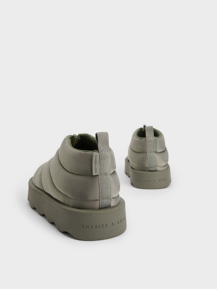 Puffy Nylon Panelled Zip-Up Boots, , hi-res