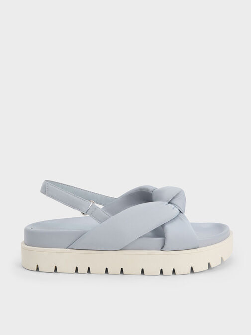 Nylon Knotted Flatform Sandals, , hi-res