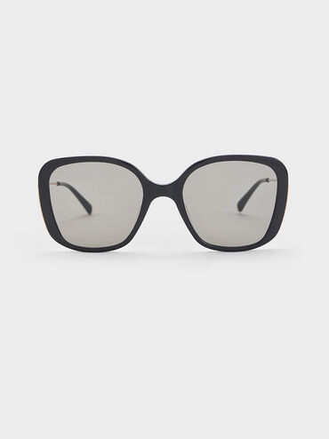 Renee Recycled Acetate Butterfly Sunglasses, Black, hi-res