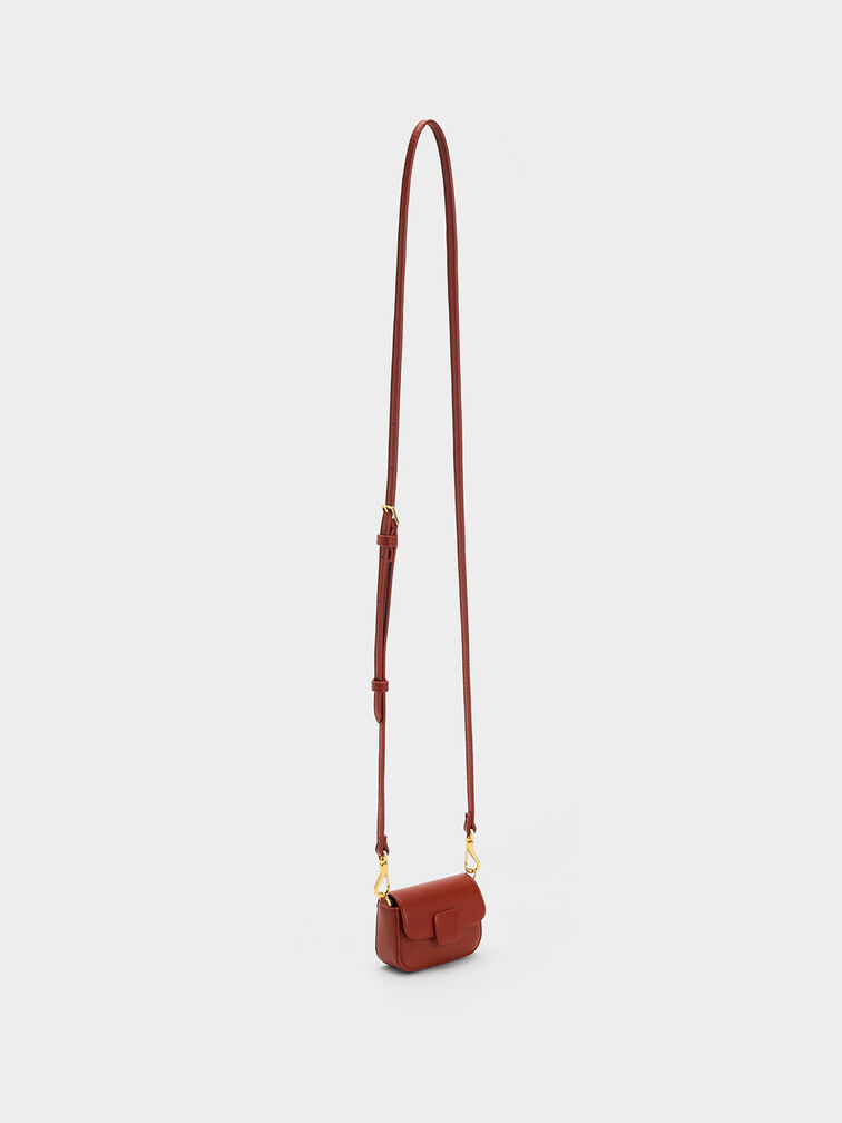 Micro Koa Square Push-Lock Bag, สีอิฐ, hi-res