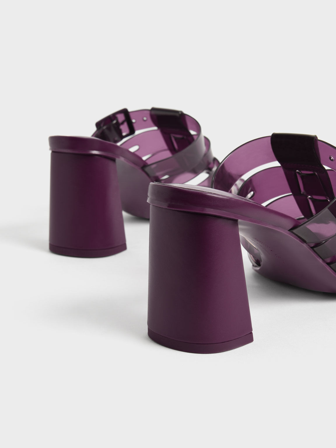 Madison See-Through Caged Mules, Purple, hi-res